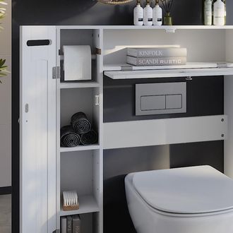 Vicco Armario De Aseo Bianco, Blanco, 89 X 99 Cm Dispensador De Papel Higi&eacute;nico Izquierdo Y Derecho, Vicco