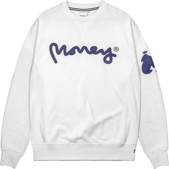 Money Clothing Mens Sig Ape Crew Long Sleeve Cotton White M