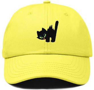 Dalix Blink Black Cat Dad Cap in Yellow at Nordstrom