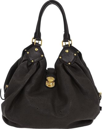 Louis Vuitton L Hobo Mahina Leather Brown Leather Handbag (Pre-Owned)