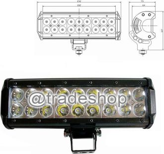 Trade Shop Trade Shop Traesio - Trade Shop - Faro Luce Led Barra D 72 120 240w Inclinabili Supporti 12v Suv Auto Paraurti - -54 Vatios