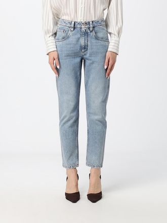 Brunello Cucinelli High-Waisted Five-Pocket Straight Jeans in Cotton Denim