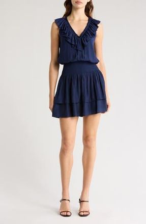 Ramy Brook Carson V-Neck Minidress in Spring Navy at Nordstrom Rack, Size Large