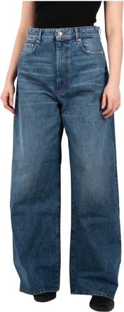 Sportmax Wijde Pijp Steenblauwe Jeans - Dames - Loose Fit Jeans - Blauw - W29 - Jeans
