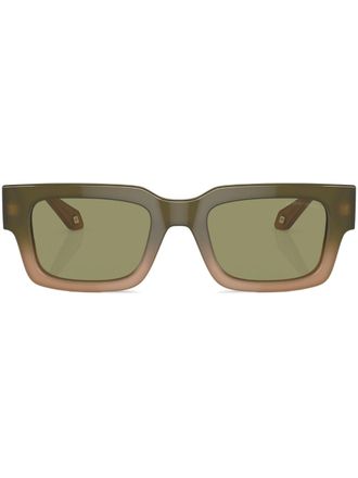 Giorgio Armani Occhiali da sole squadrati con lenti colorati - Verde