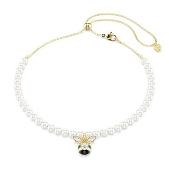 Swarovski Idyllia Ladies Choker Bee Pendant Pearl Necklace