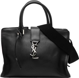 Saint Laurent Black Baby Leather Monogram Downtown Cabas Satchel