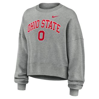 Nike Ohio State Phoenix Arch Nike Womens College Pullover Crew in Grey | 01D706GOH-Y48