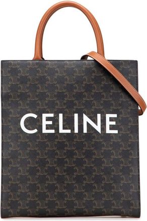 Celine Pre-owned Celine Small Triomphe Coated Canvas Vertical Cabas Tote S-SL-4159