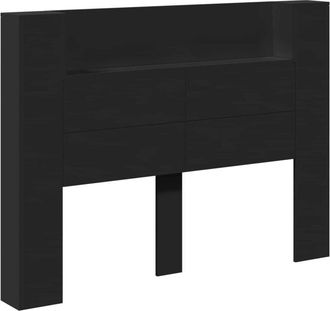 vidaXL Cabecero Negro 140 X 16,5 X 103,5 Cm Madera De Ingenier&iacute;a Vidaxl