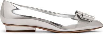 Ferragamo Ladies Silver Tone Flats, US Size 4.5