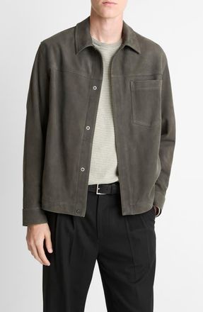 Vince Modern Lambskin Trucker Jacket in Sycamore at Nordstrom, Size Large