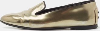 Tod's Tods Metallic Leather Smoking Slippers
