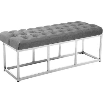 Clp Taburete Pie De Cama Amun En Tela Gris 120 Cm