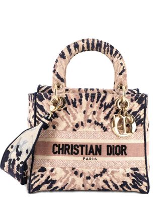 Dior Lady D-Lite Bag Embroidered Canvas Medium satchel - women - Canvas - One Size - Blue