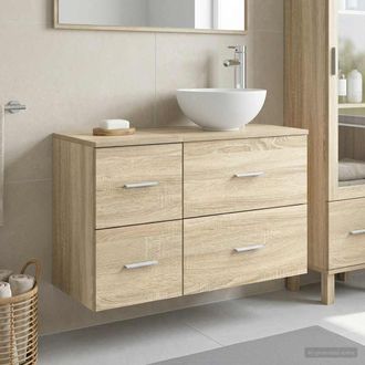 vidaXL Vidaxl Set Di Mobili Per Il Bagno 2 Pz Rovere Sonoma