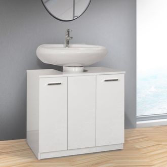 OEM Copricolonna Lavabo Universale, 2 Ante, Melaminico Bianco, (lxxh): 70x46x62 Cm Savini