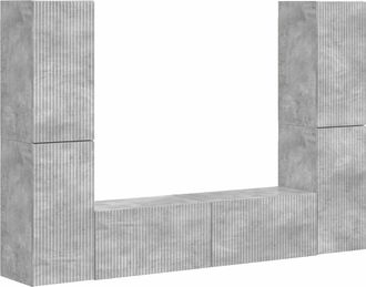 vidaXL Conjunto De Mueble De Tv 6 Uds. Gris Hormig&oacute;n Vidaxl