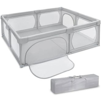 OEM Moby-system Parco Giochi Pieghevole 200 X 140 X 68 Grigio Con Base Antiscivolo, Stabile, Protezione Impermeabile, Borsa Da Trasporto