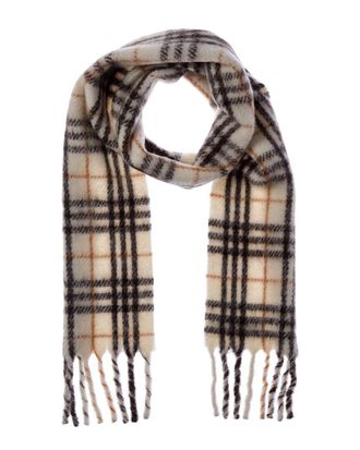 Burberry Narrow Check Wool-Blend Scarf