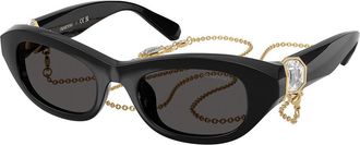 Swarovski SK6036U 107687 Womens Sunglasses Black Size 50
