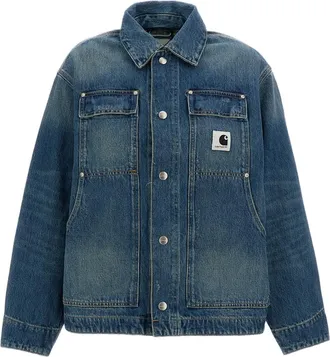 Carhartt Work in Progress Boxy Fit Denim Jacket with Triple-Stitched Seams