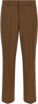 Department Five Brown Flat Front Trousers