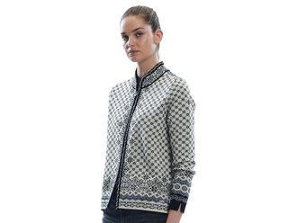 Dale of Norway Solfrid Feminine Jacket Womens Coat Off-White/Black/Schiefer : 2XL (Womens 20-22), Wool