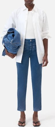 Closed Pedal Pusher Relaxed Pants In Eclipse Blue