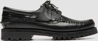 Officine Creative Heritage Flexi 001 Leather Boat Shoes in Black at Nordstrom, Size 46