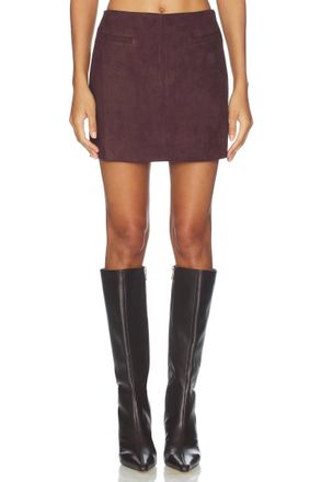Astr Laudine Faux Suede Mini Skirt In Eggplant Purple