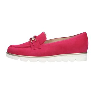 Hassia Schoenen, Dames, Roze, 40 1/2 EU, Leer, Fuchsia Suede Loafers Pisa Style