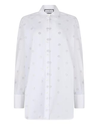 Philipp Plein Regular Fit Shirt Monogram Crystal