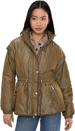 Avec Les Filles Quilted Jacket With Drawstring Womens Jacket Seagrass : LG, Lyocell/Viscose