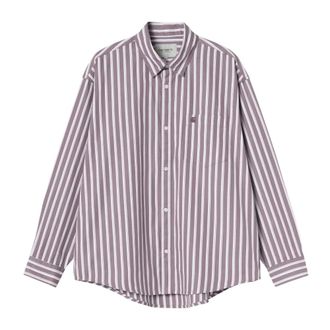 Carhartt Work in Progress Casual Shirts, male, Pink, XL, L/S Malden Shirt