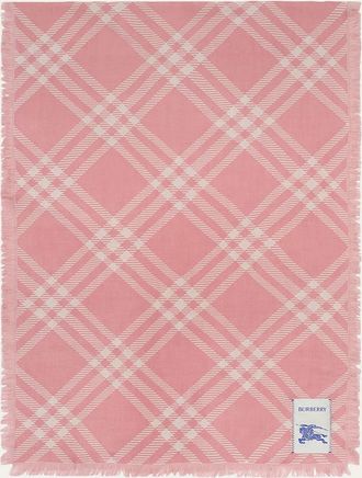 Burberry Wide Check Wool Silk Scarf