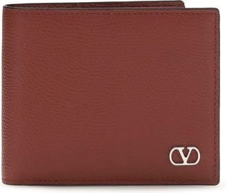Valentino Garavani Mens Wallet Vlogo Signature Blood Red Calf Leather Umbrellas