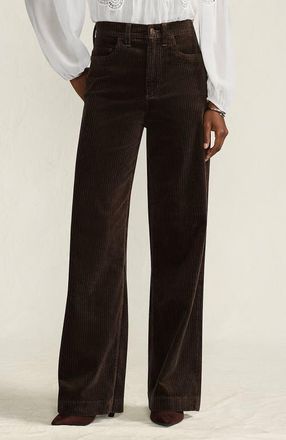 Lands End Petite High Rise Wide Leg Corduroy Pants in Rich Coffee at Nordstrom, Size 18