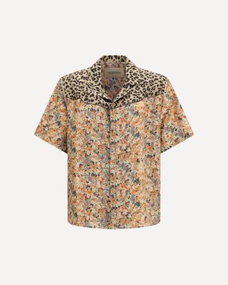Valentino Short-sleeve floral and leopard print Shirt Male 50