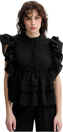 Munthe Dames, Blouses & Shirts, Zwart, Maat: XS Polyamide