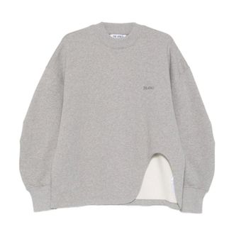 The Attico Asymmetrische Zoom Sweatshirt - Dames - Sweatshirts & Hoodies - Grijs - Maat: 2XS Katoen