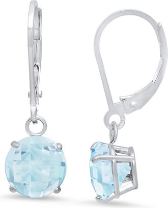 MAX + STONE Solid 10K Yellow or White Gold 8mm Gemstone Dangle Earrings