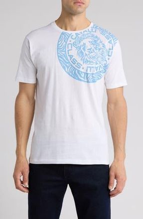 Cavalli Stretch Cotton Graphic T-Shirt in White/blue at Nordstrom Rack, Size Small