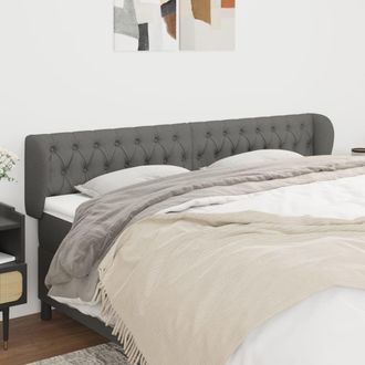vidaXL Cabecero De Tela Gris Oscuro 203x23x78/88 Cm Vidaxl