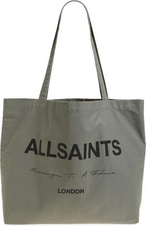 AllSaints Future Cotton Canvas Tote in Gastor Green at Nordstrom