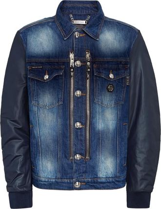 Philipp Plein Heren, Jassen, Blauw, Maat: XL Denim