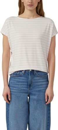 s.Oliver Kurzarmshirt S.OLIVER, Damen, Gr. 34, rose stripe, Jersey, Obermaterial: 95% Viskose, 5% Elasthan, gestreift, normal h&uuml;ftbedeckend, Rundhals, abgestep