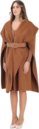 Elisabetta Franchi Dames, Mantels, Bruin, Maat: M Wol