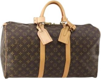 Louis Vuitton Pre-owned Keepall 50 Boston Bag - Dames - Vintage Weekendtas - Bruin - ONE Size - Leer - Vintage