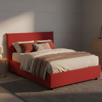 Dmora Talamo Italia - Cama De Plaza Y Media Astrid, Cama Contenedor Con Revestimiento De Tela, 100% Made In Italy, Apertura Frontal, Adecuado Para Colch&oacute;n C